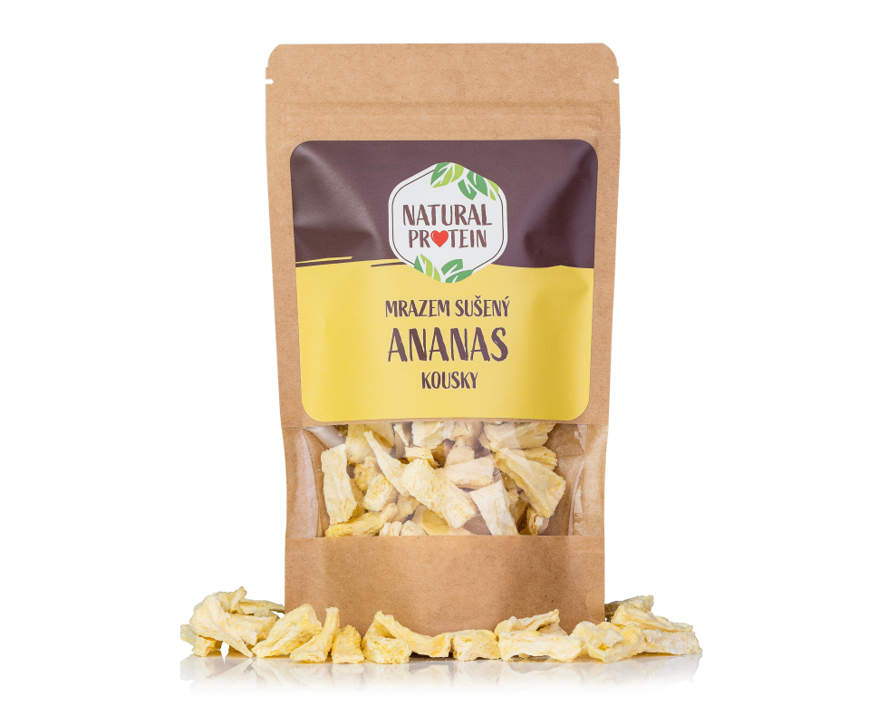 Mrazem sušený ananas - kousky Letní akce 1 kus