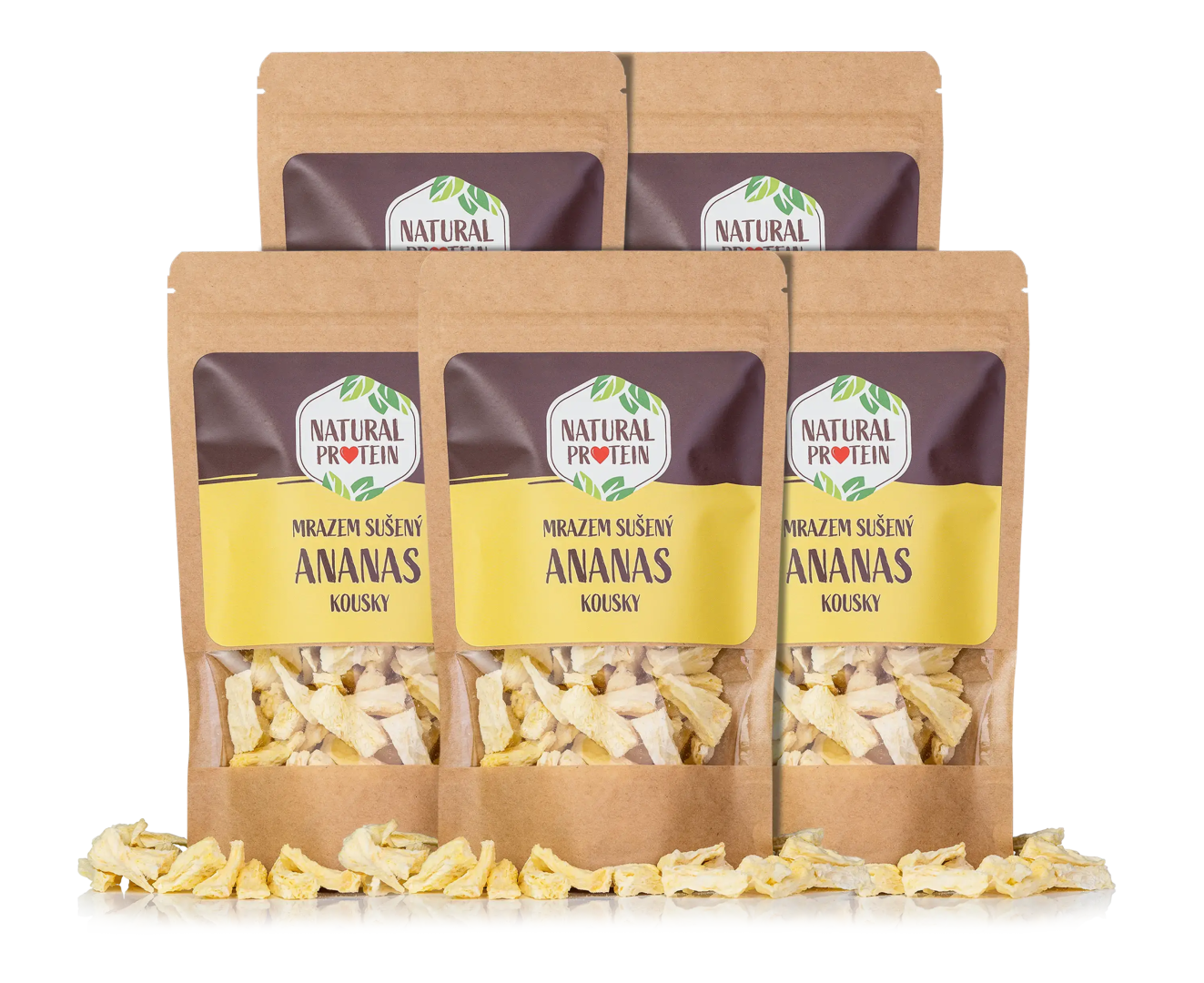 NaturalProtein Mrazom sušený ananás - kúsky 5 kusov
