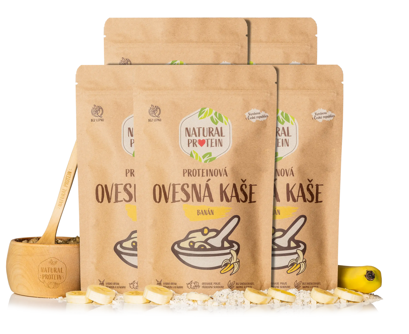 E-shop Proteínová ovsená kaša Banán 5 kusov