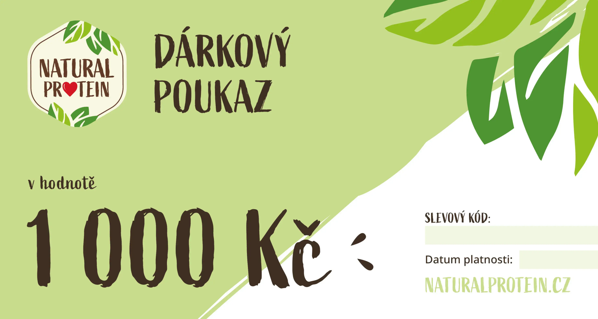 NaturalProtein Darčekový poukaz - 20 / 40 / 80 EUR (online) 40