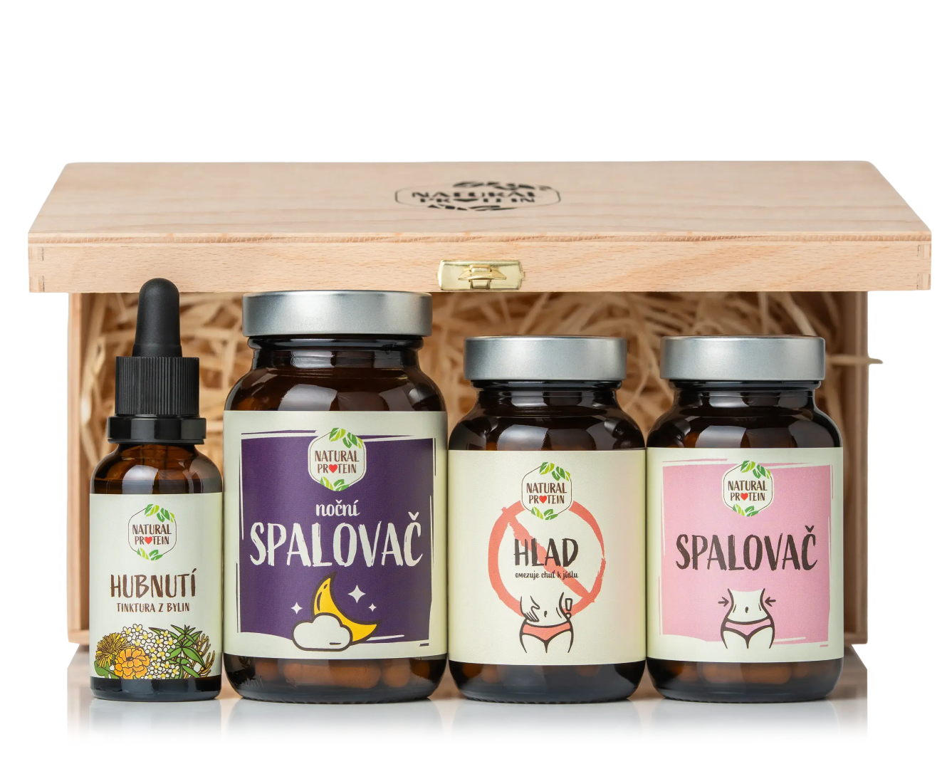 NaturalProtein Dřevěný box - Štíhlá linie