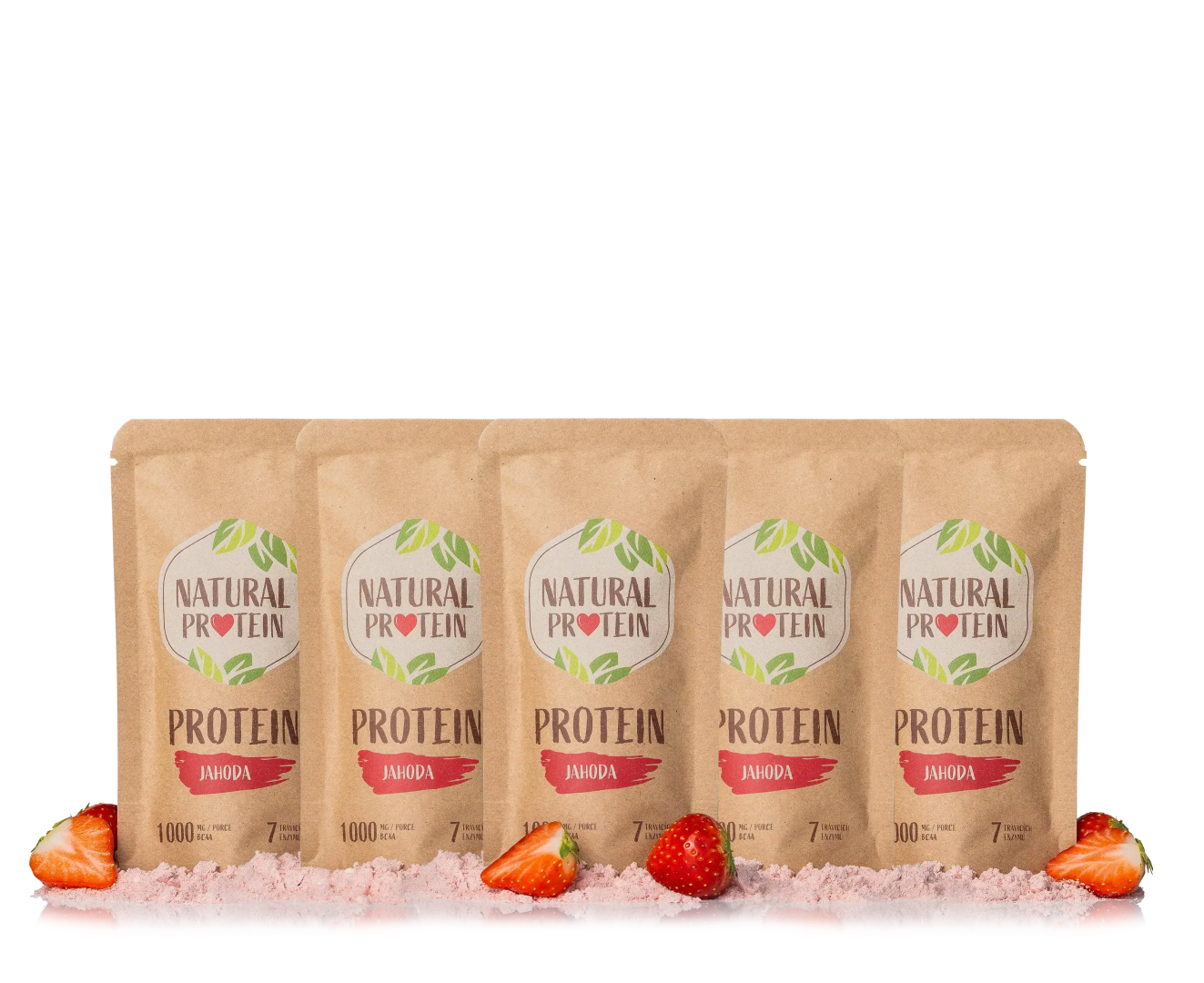 NaturalProtein Jahodový proteín (35 g) 5 kusov