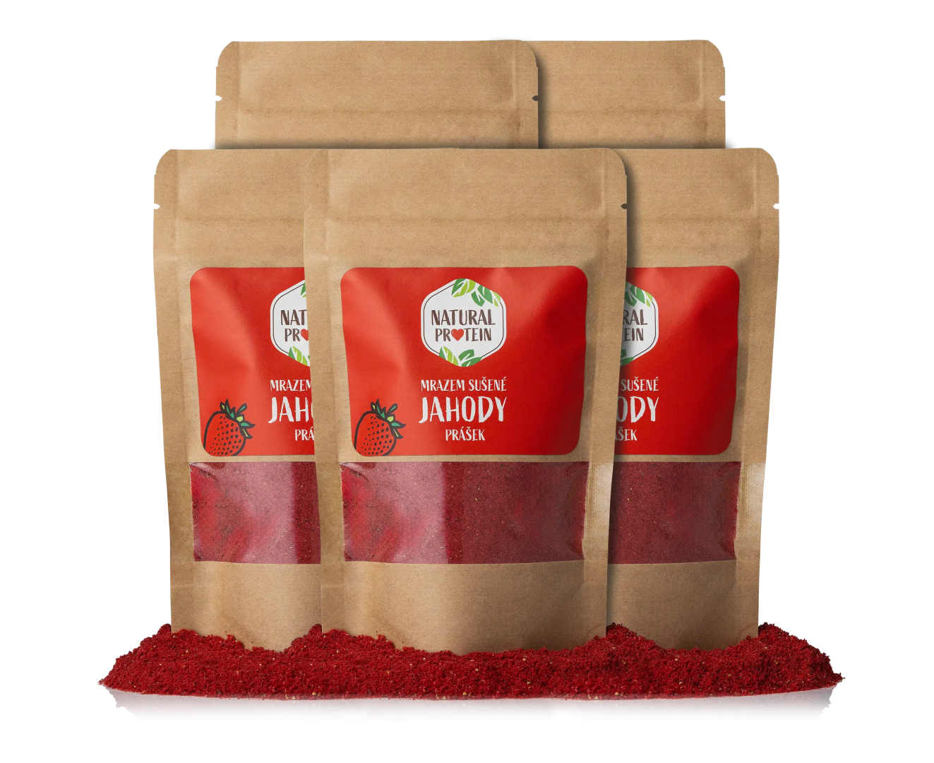 NaturalProtein Mrazom sušené jahody - prášok 5 kusov