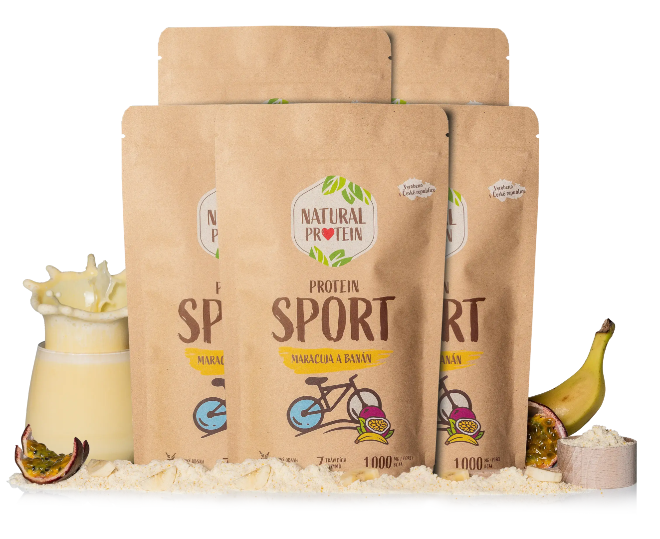 NaturalProtein Šport - Maracuja a banán 5 kusov