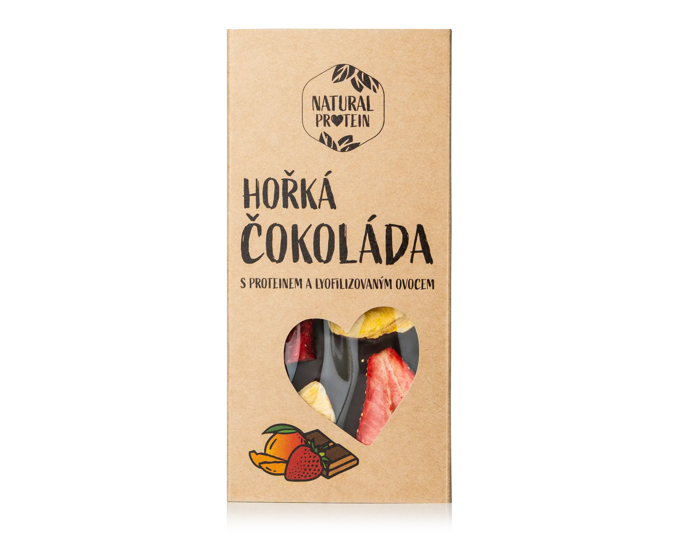 NaturalProtein Horká čokoláda s proteínom a lyofilizovaným ovocím (85g)
