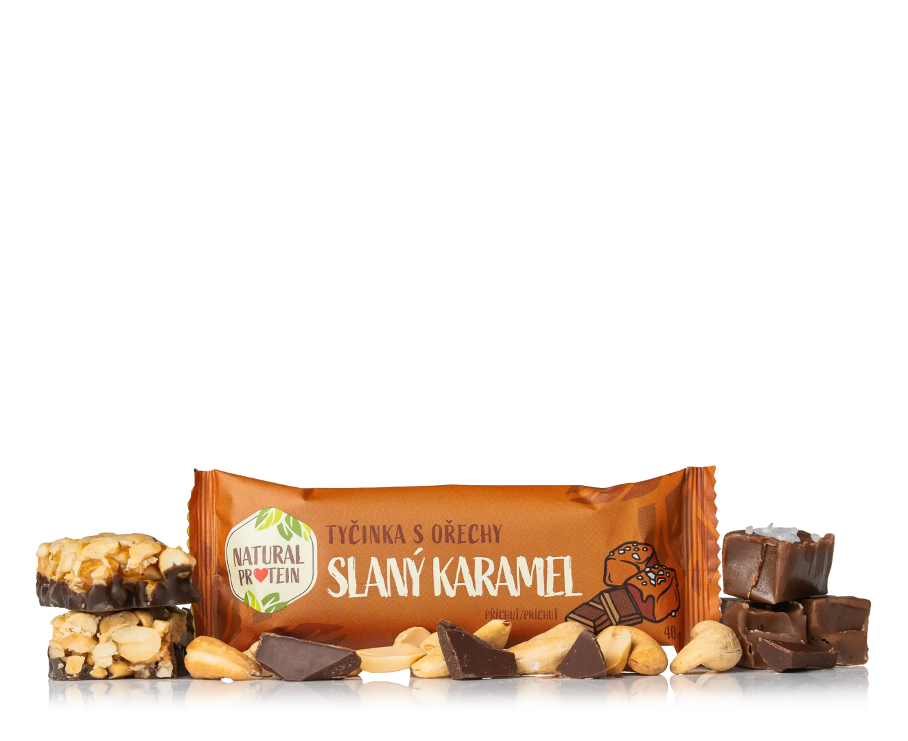 NaturalProtein Ořechová tyčinka - slaný karamel Letní akce
