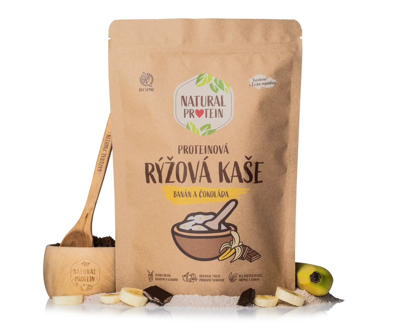 NaturalProtein Proteinová rýžová kaše - Banán a čokoláda Letní akce