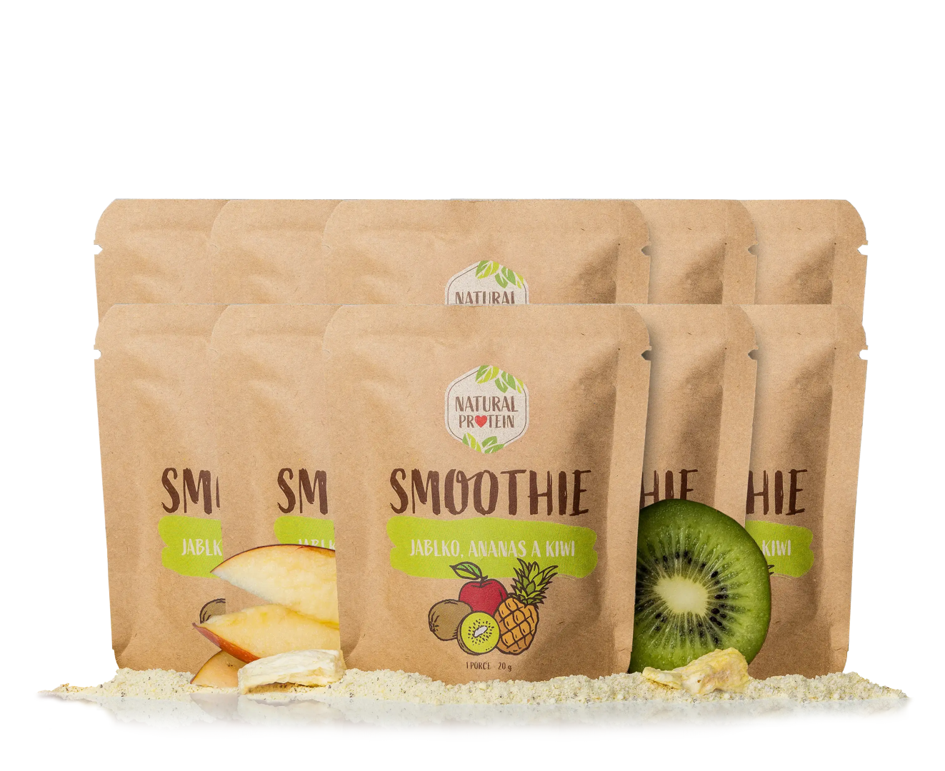 NaturalProtein Smoothie - Ananás, kivi, jablko 10 kusov