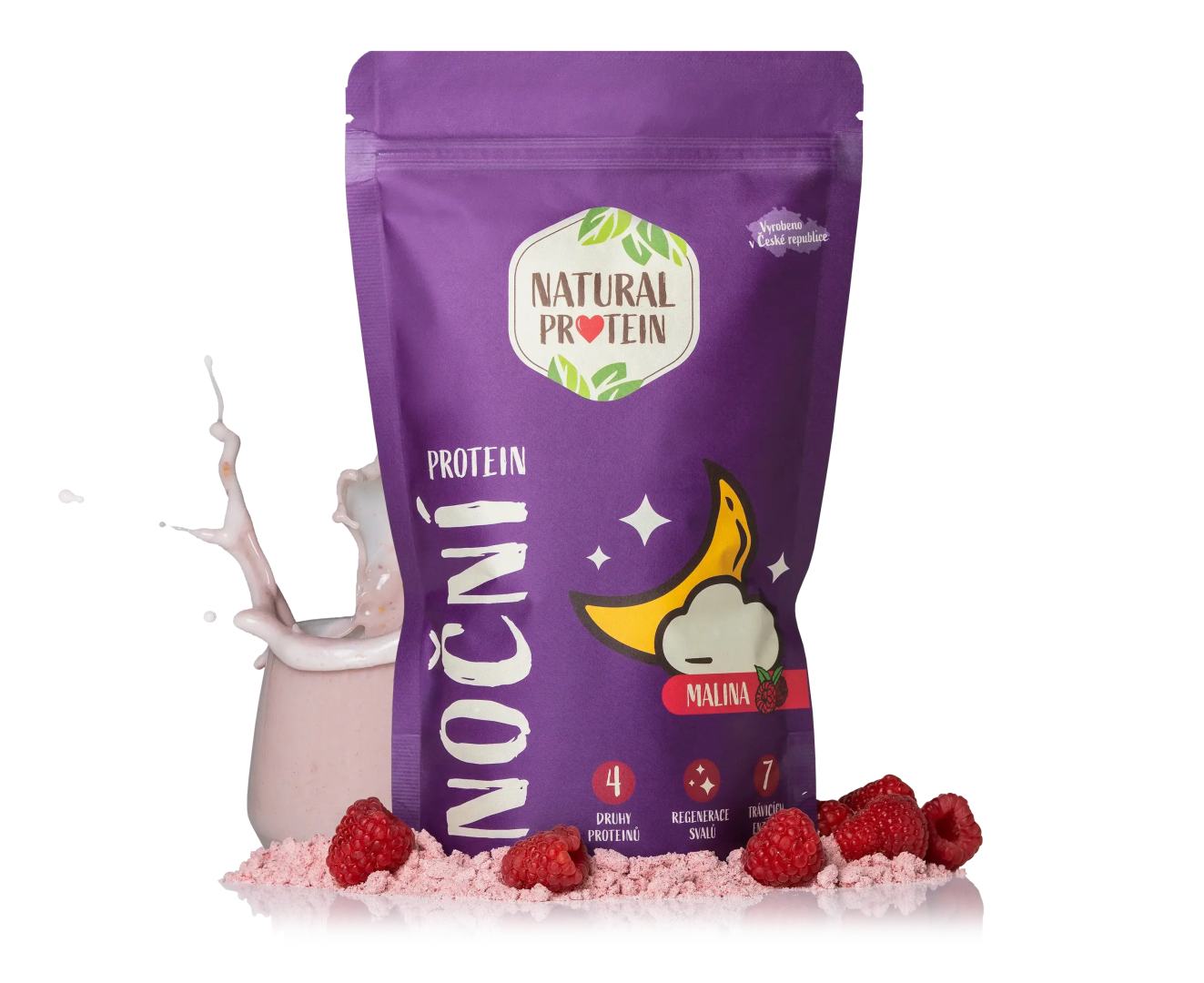 NaturalProtein Nočný protein Malina