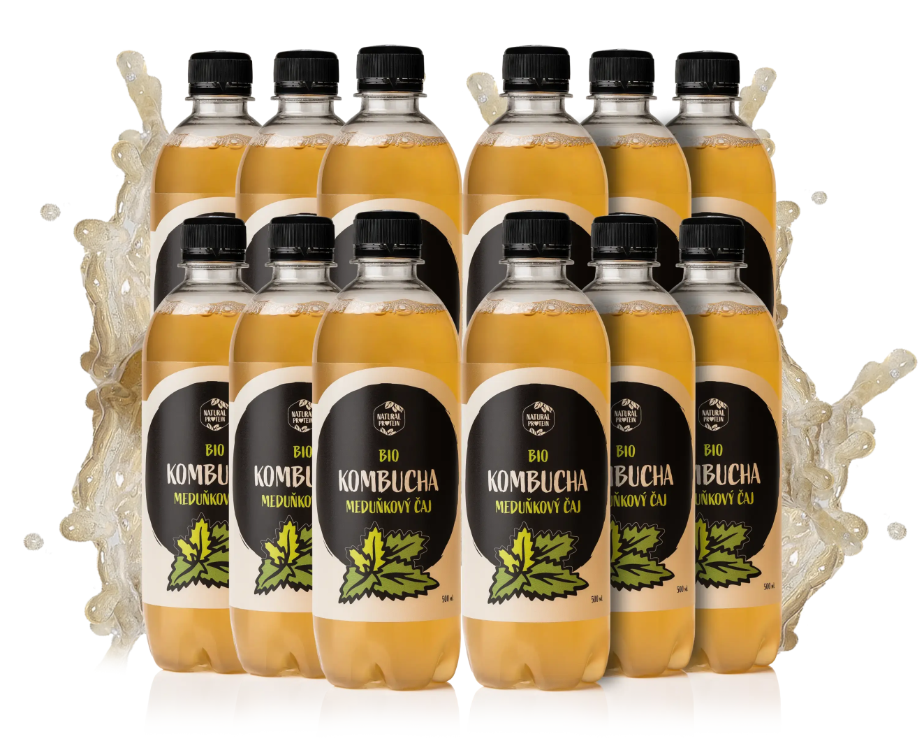 NaturalProtein BIO Kombucha medovkový čaj 12 kusov