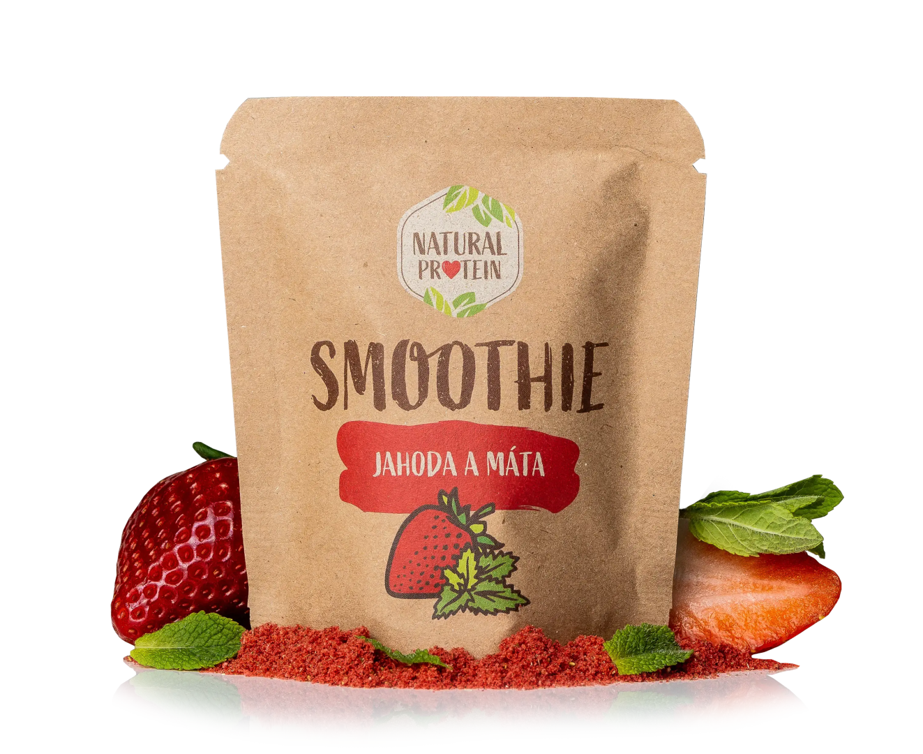 NaturalProtein Smoothie - Jahoda a mäta