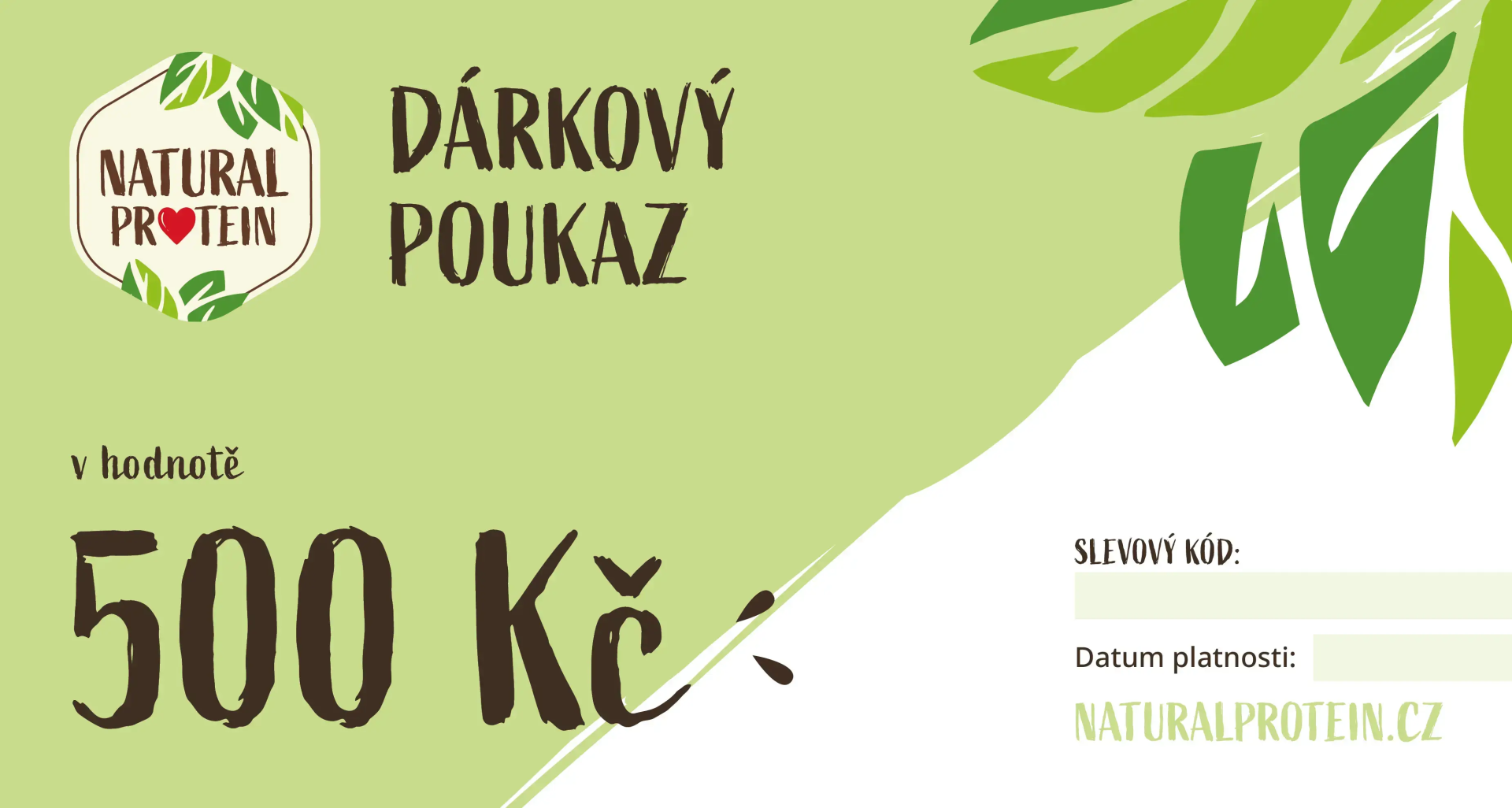 NaturalProtein Darčekový poukaz - 20 / 40 / 80 EUR (online) 20
