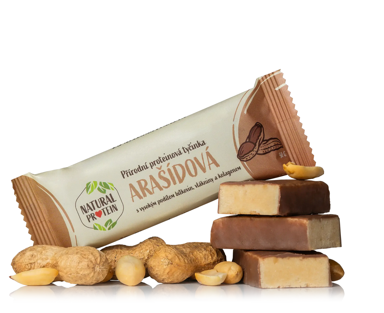 NaturalProtein Proteinová tyčinka s kolagenem - Arašídová Letní akce
