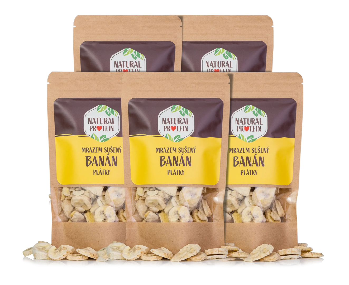 NaturalProtein Mrazom sušené banány - plátky 5 kusov