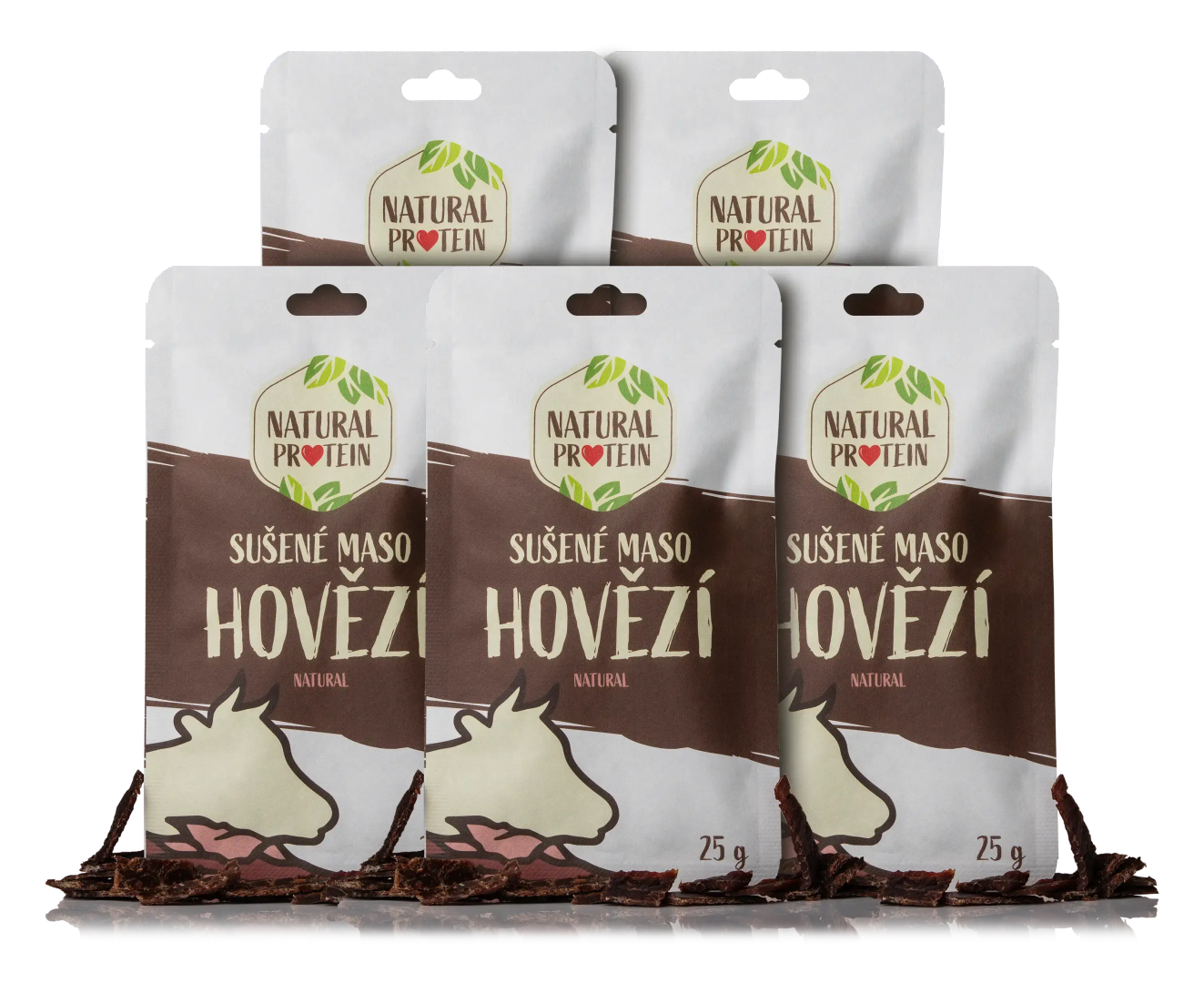 NaturalProtein Sušené mäso - hovädzie 5 kusov
