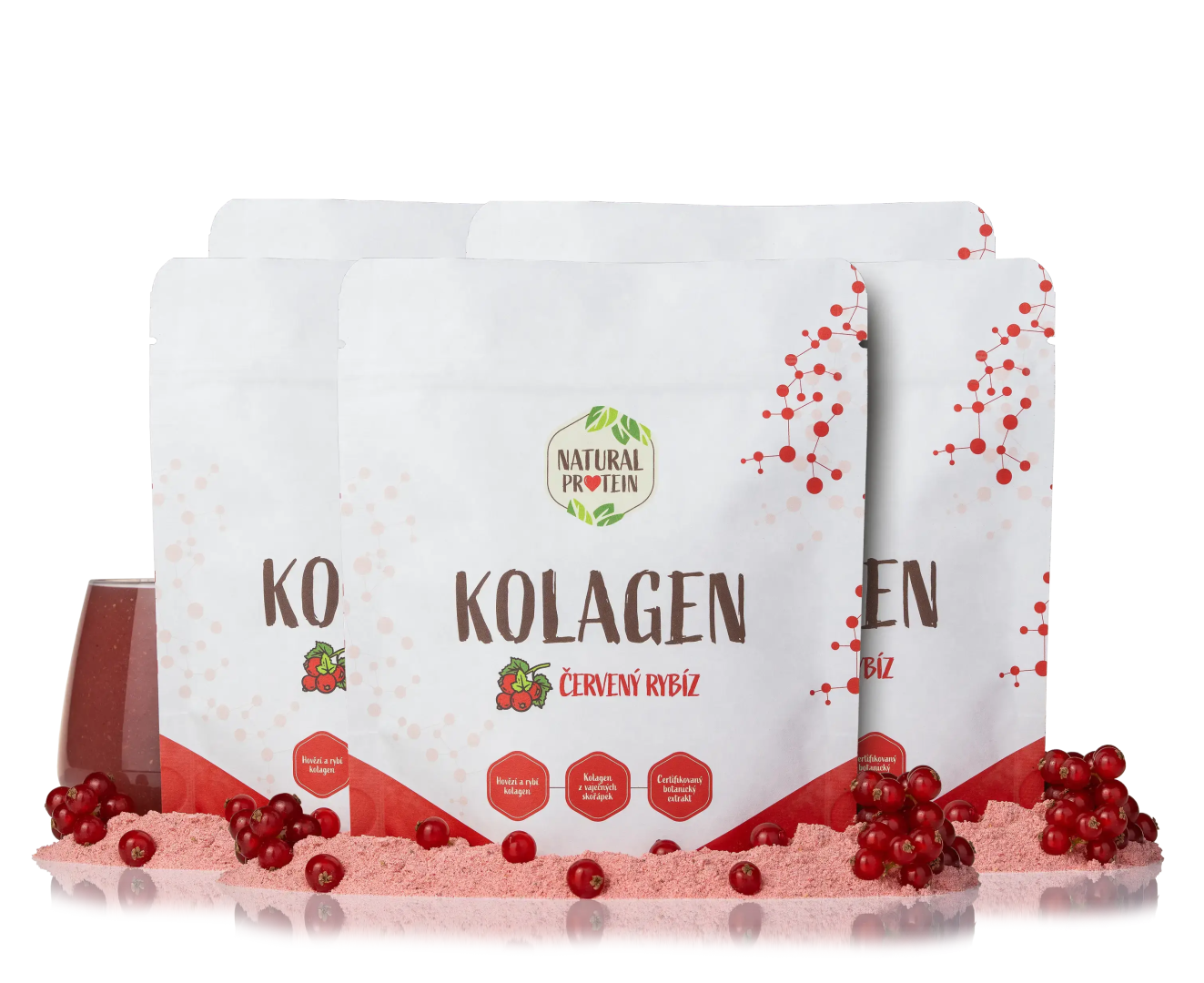 NaturalProtein Kolagén - Červené ríbezle 5 kusov