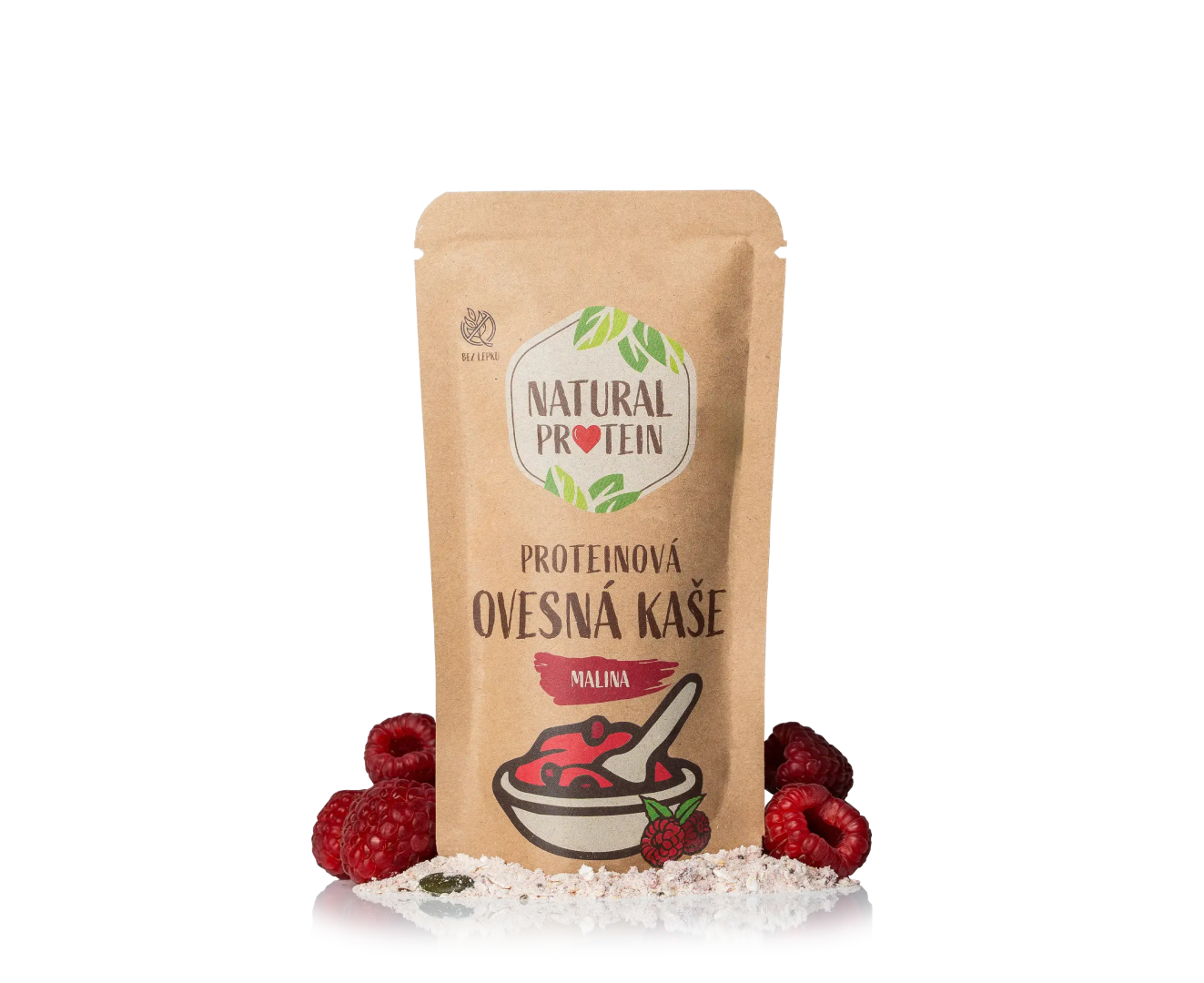 NaturalProtein Proteínová ovsená kaša Malina (60 g)