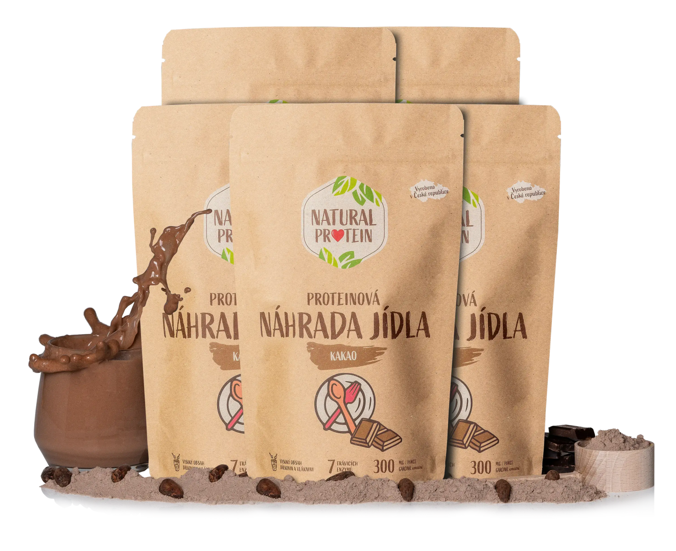 NaturalProtein Náhrada jedla - Kakao 5 kusov