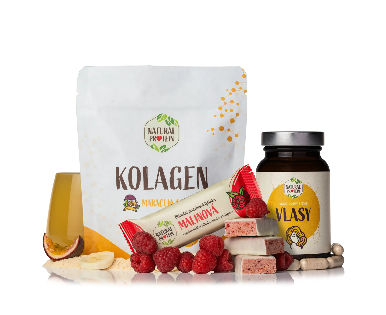 NaturalProtein Krásne vlasy (kolagén + vlasy + tyčinka)