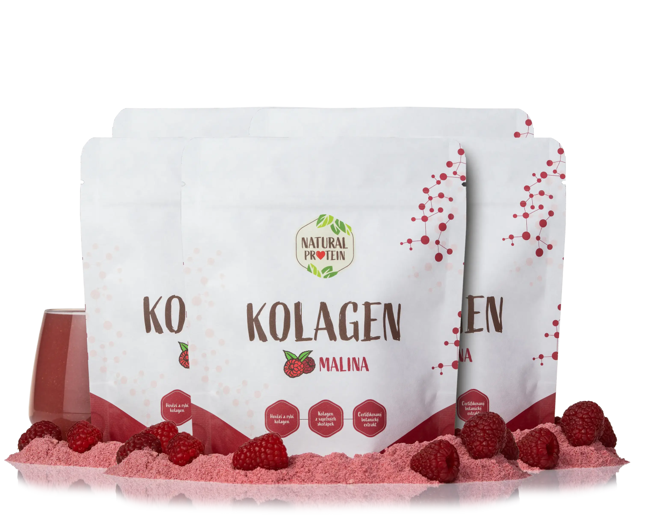NaturalProtein Kolagén - Malina 5 kusov
