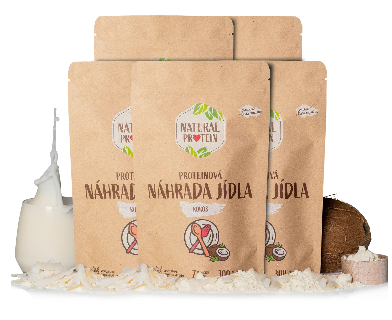 NaturalProtein Náhrada jedla - Kokos 5 kusov
