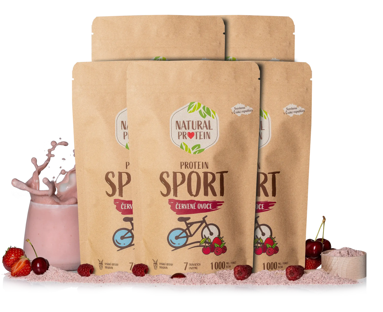 NaturalProtein Šport - Červené ovocie 5 kusov