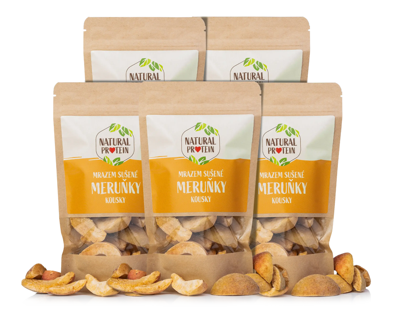 NaturalProtein Mrazom sušené marhule - kúsky 5 kusov