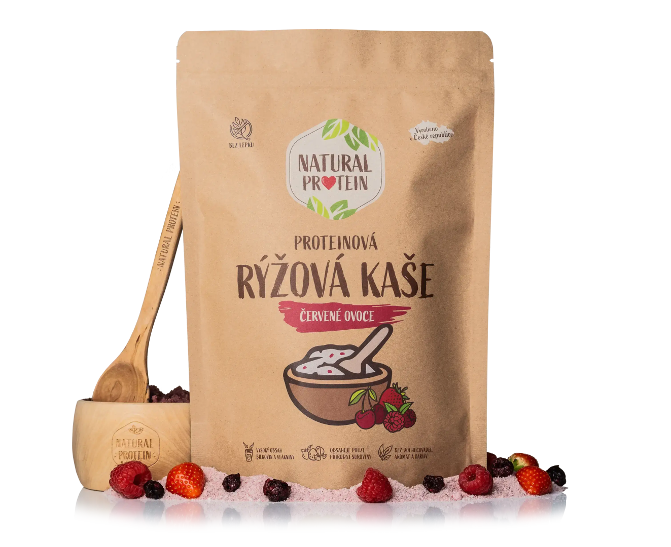 NaturalProtein Proteinová rýžová kaše - Červené ovoce Letní akce