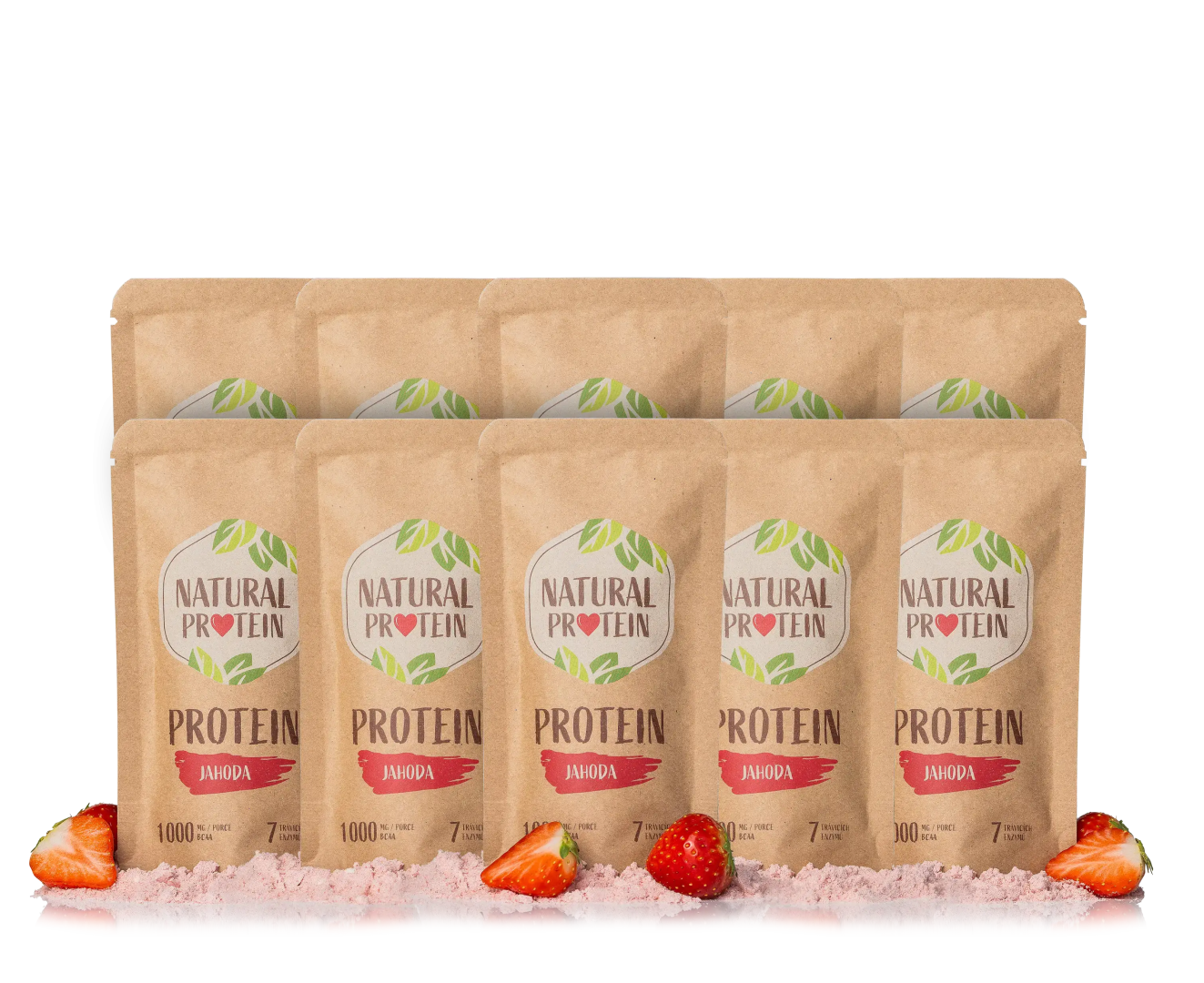 NaturalProtein Jahodový proteín (35 g) 10 kusov
