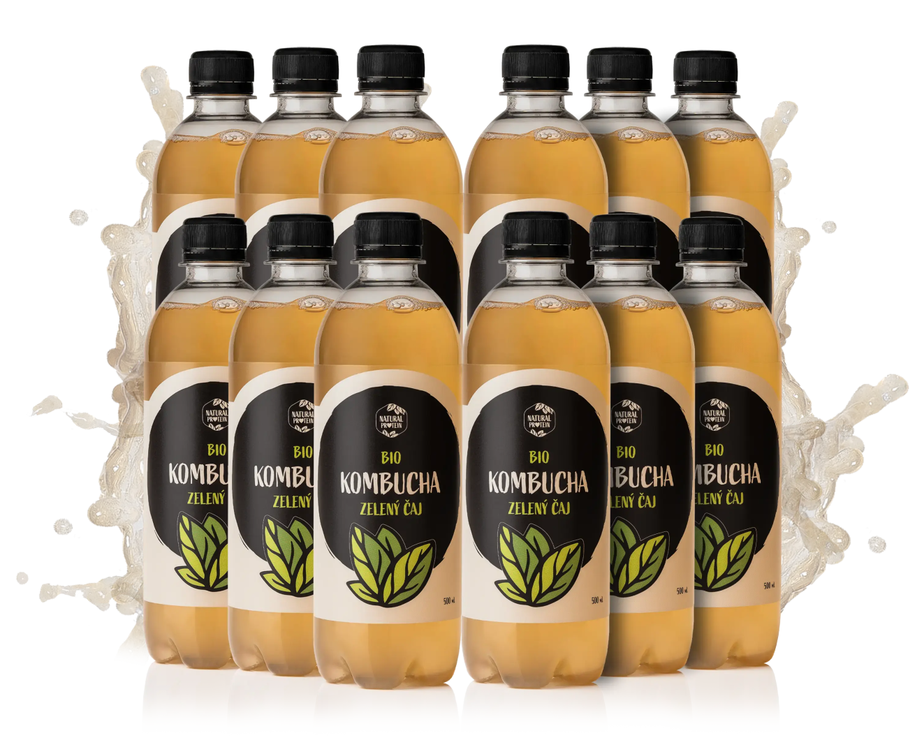 NaturalProtein BIO kombucha - zelený čaj 12 kusov