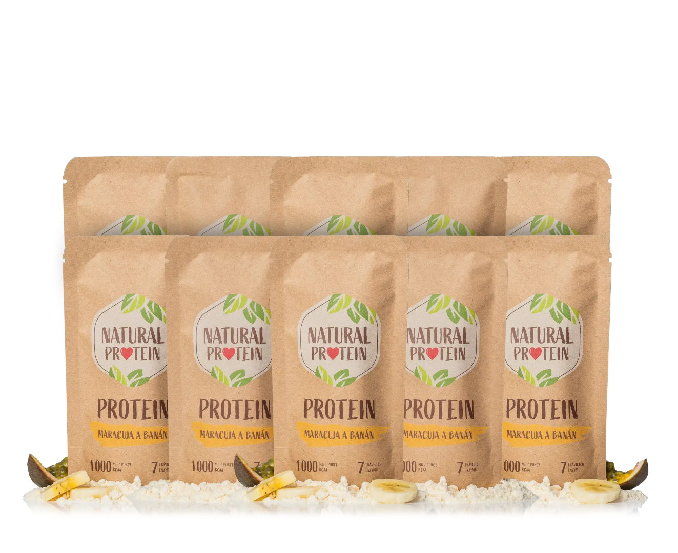 NaturalProtein Proteín s maracujou a banánom (35 g) 10 kusov