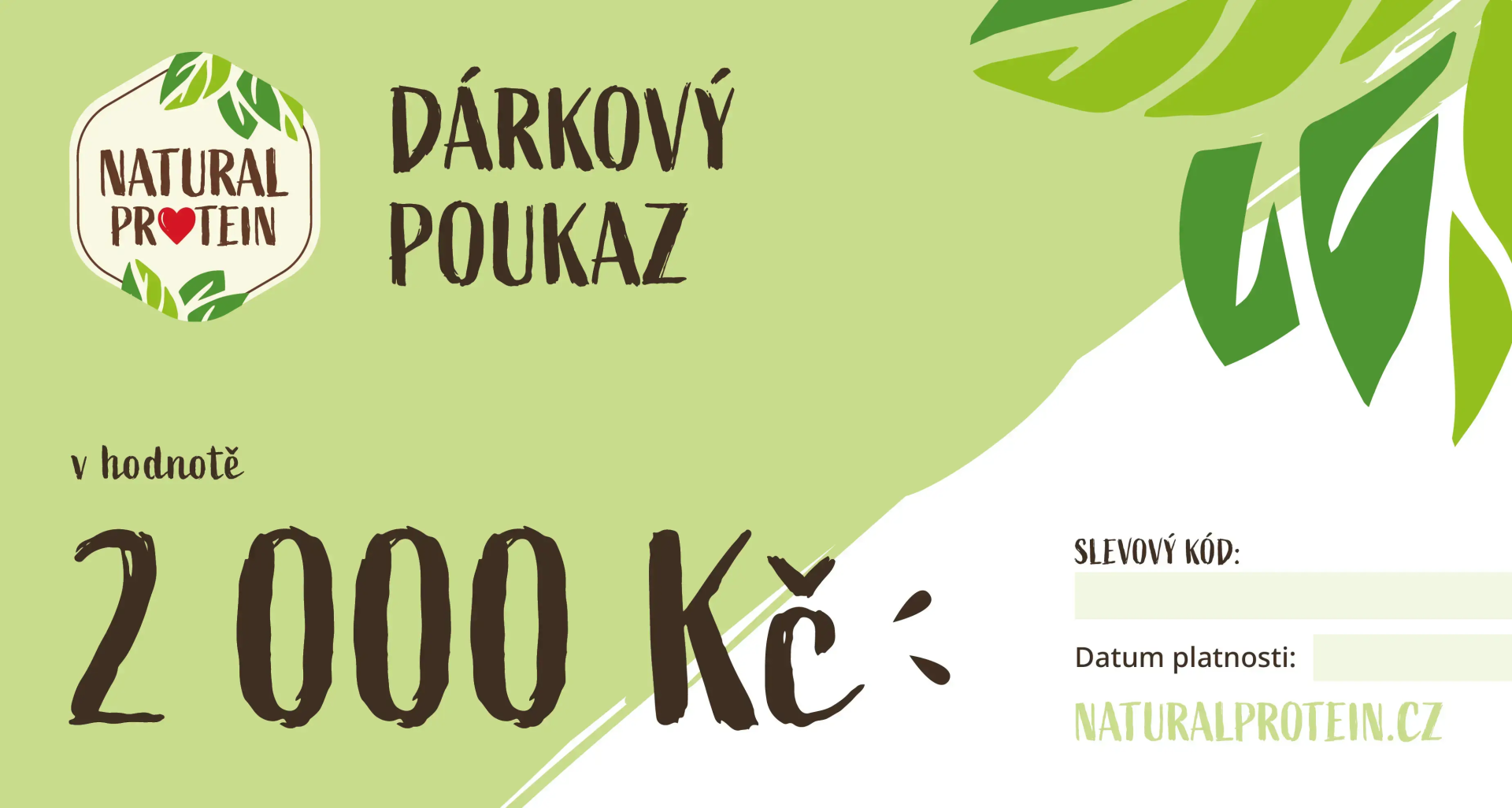 NaturalProtein Darčekový poukaz - 20 / 40 / 80 EUR (online) 80