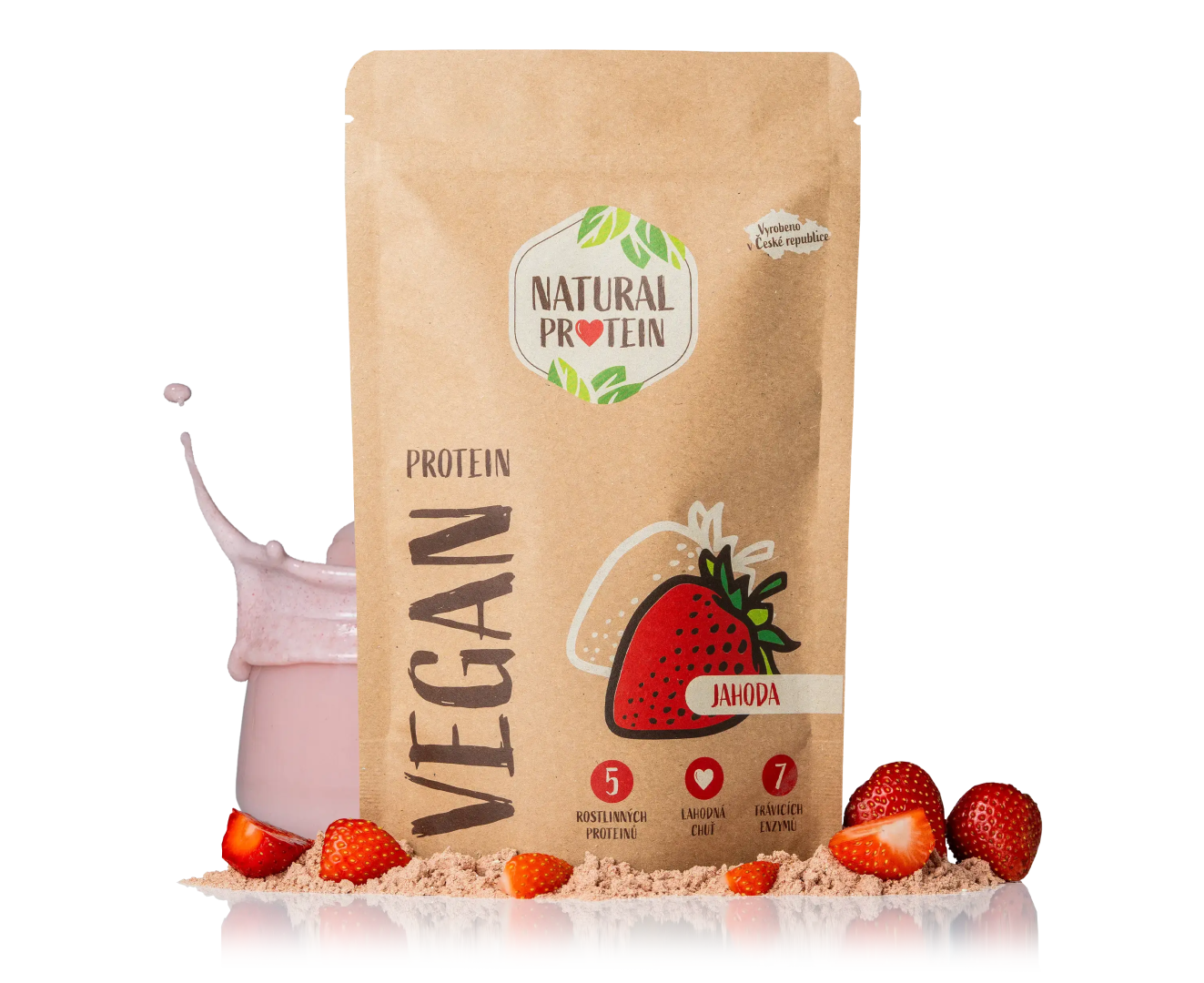 NaturalProtein Vegánsky proteín - Jahoda