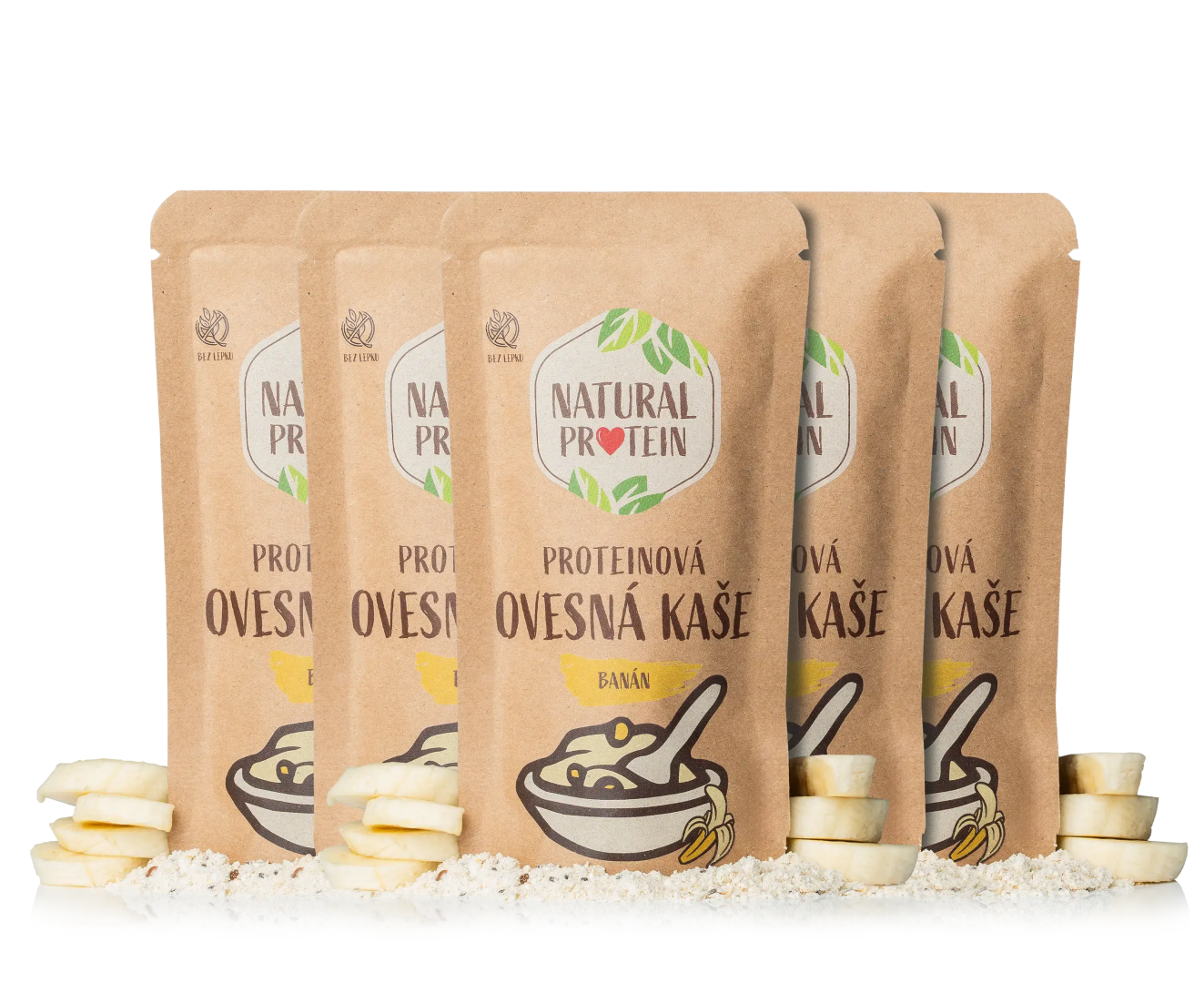 NaturalProtein Proteínová ovsená kaša Banán (60 g) 5 kusov