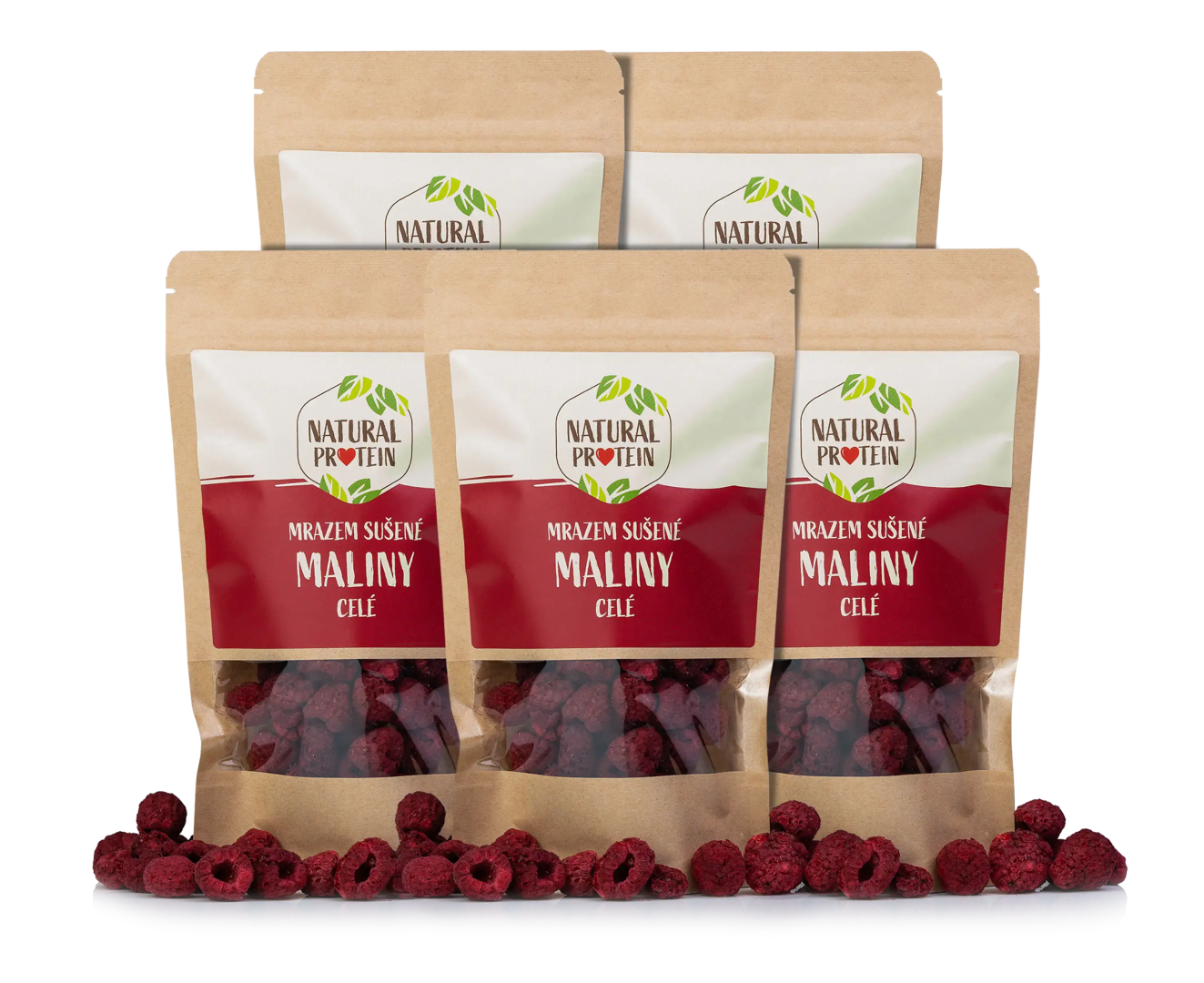 NaturalProtein Mrazom sušené maliny 5 kusov