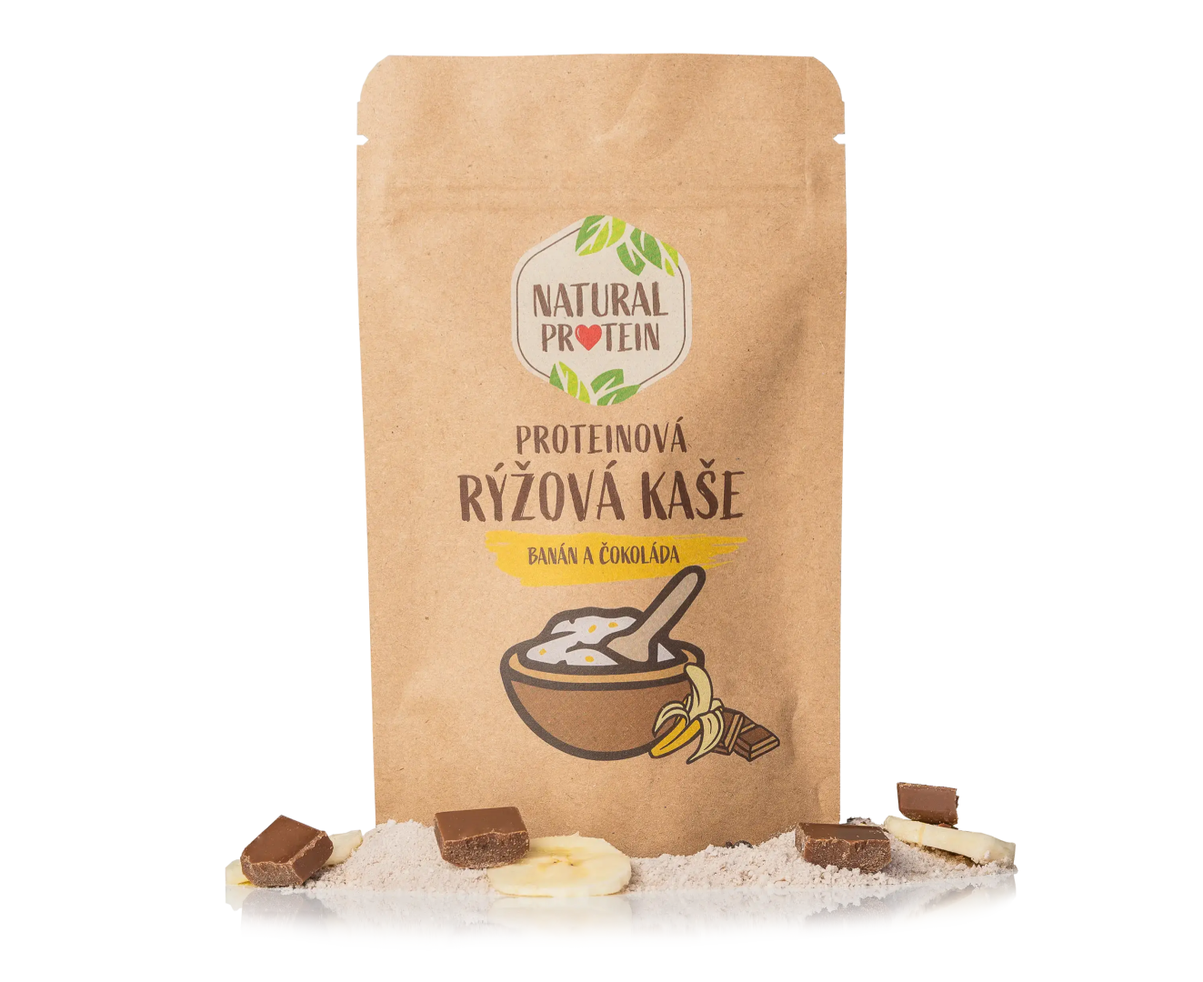 NaturalProtein Proteínová ryžová kaša - Banán a čokoláda (60 g)
