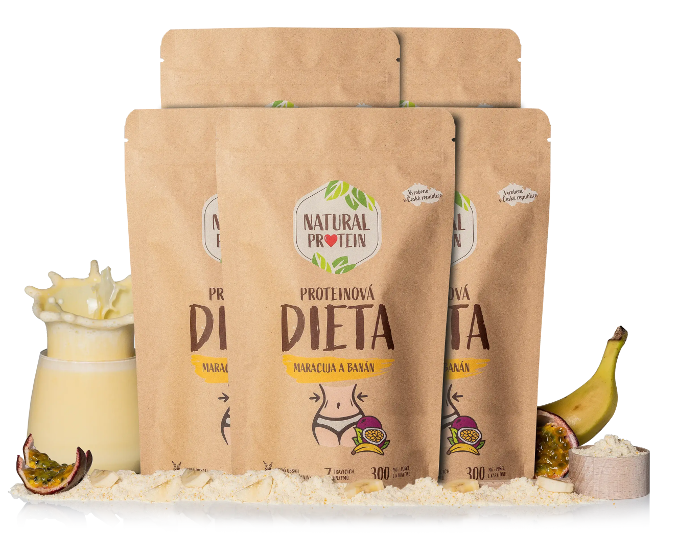 NaturalProtein Proteínová diéta - Maracuja a banán 5 kusov