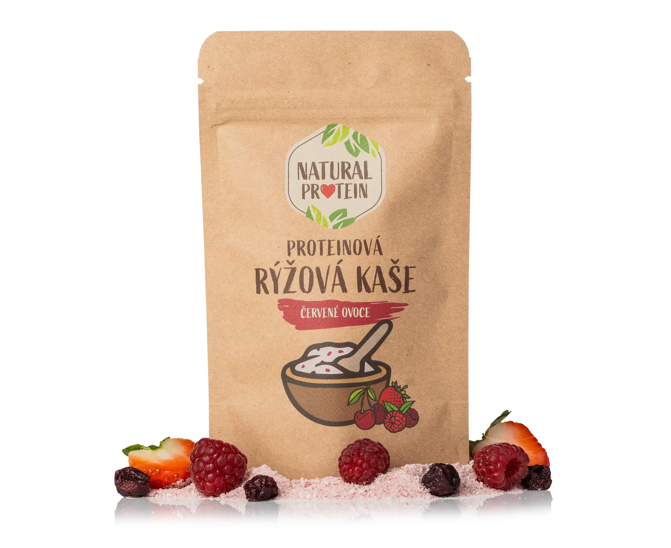 NaturalProtein Proteínová ryžová kaša - Červené ovocie (60 g)