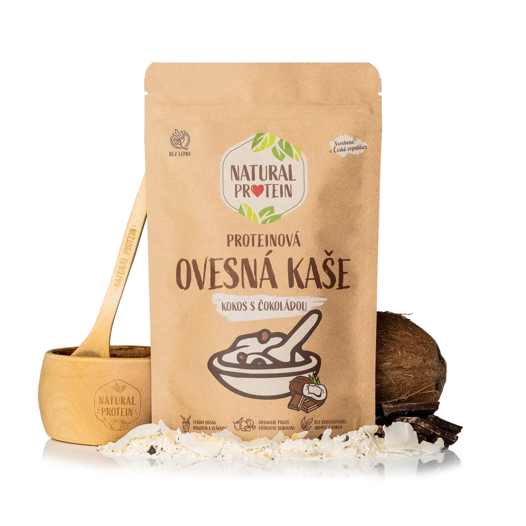 NaturalProtein Proteínová ovsená kaša Kokos s čokoládou 5 kusov