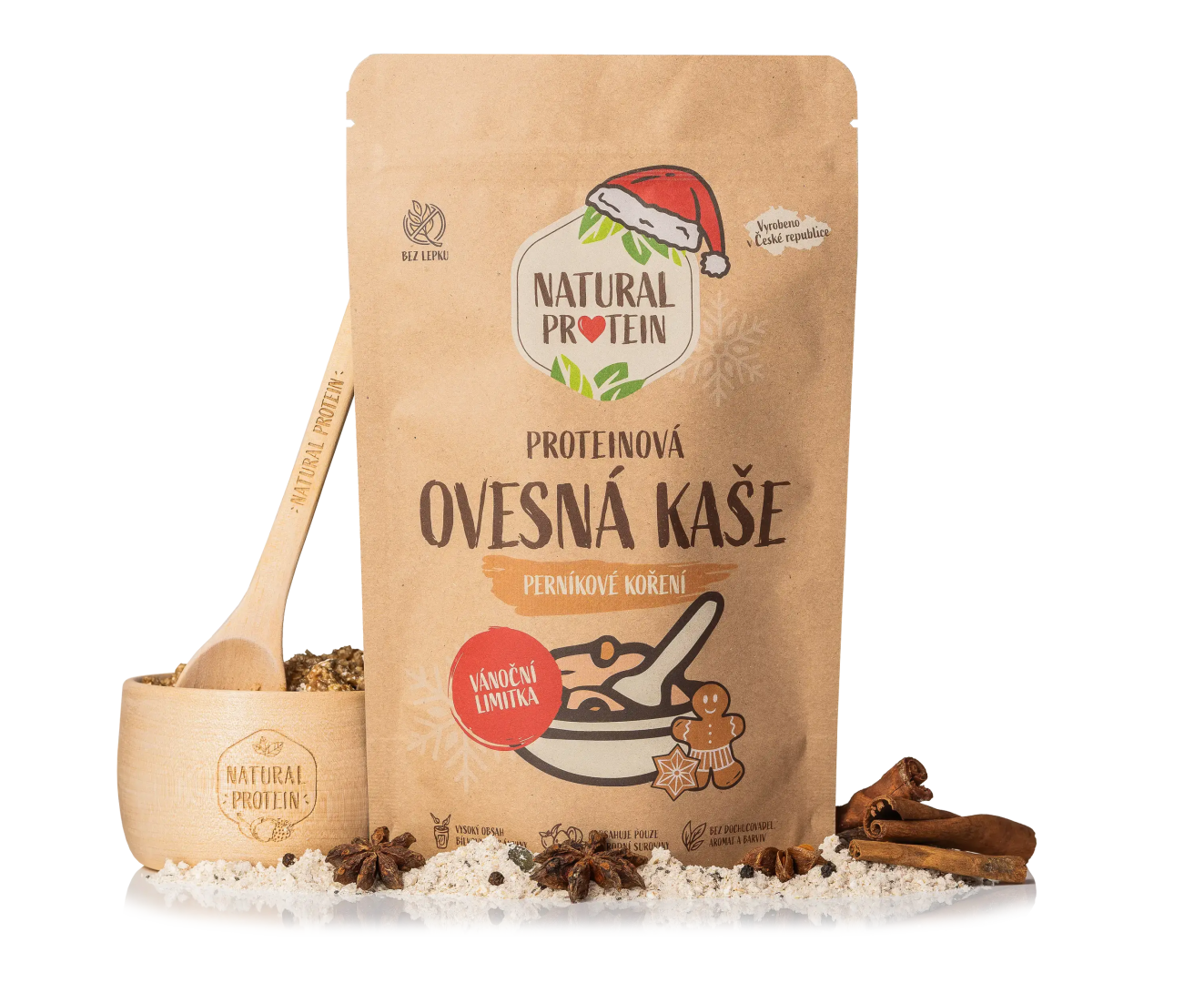 NaturalProtein Proteínová ovsená kaša Perníkové korenie 5 kusov
