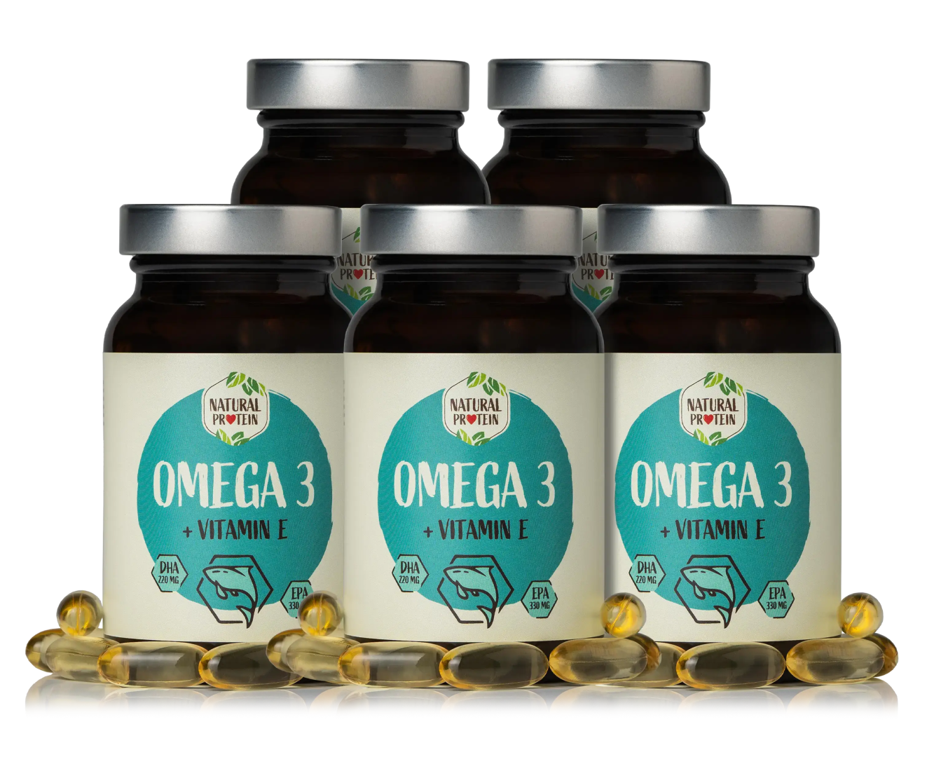 NaturalProtein Omega 3 + Vitamin E 5 kusov