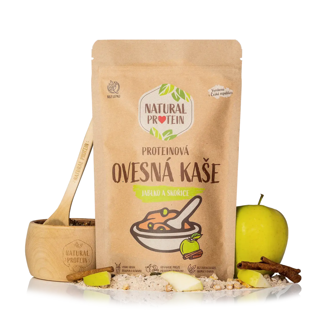 NaturalProtein Proteínová ovsená kaša Jablko a škorica 5 kusov