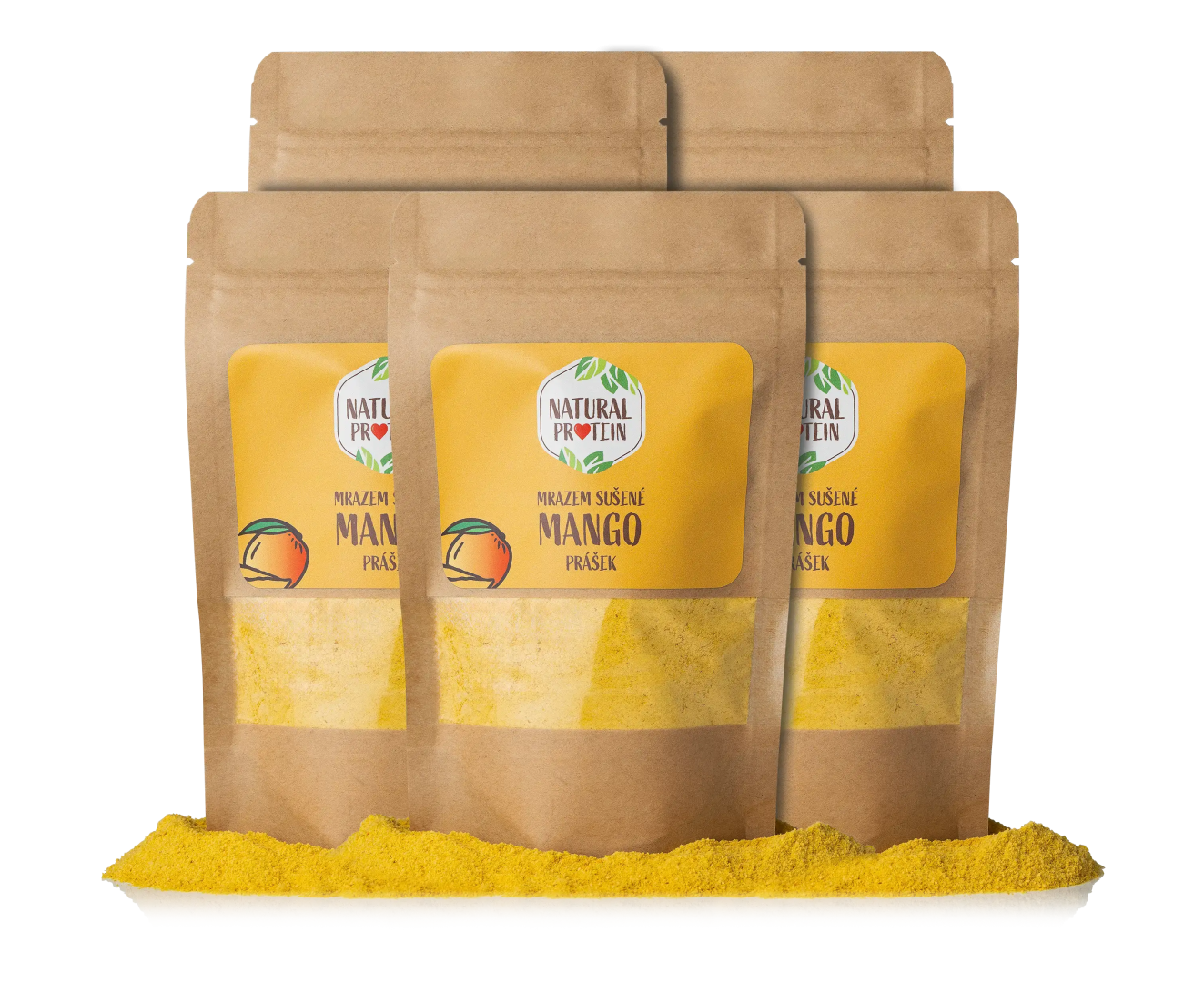 NaturalProtein Mrazom sušené mango - prášok 5 kusov