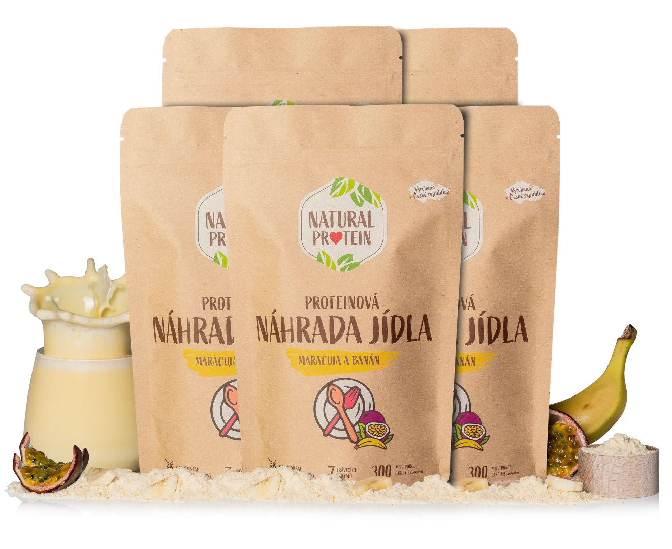 NaturalProtein Náhrada jedla - Maracuja a banán 5 kusov