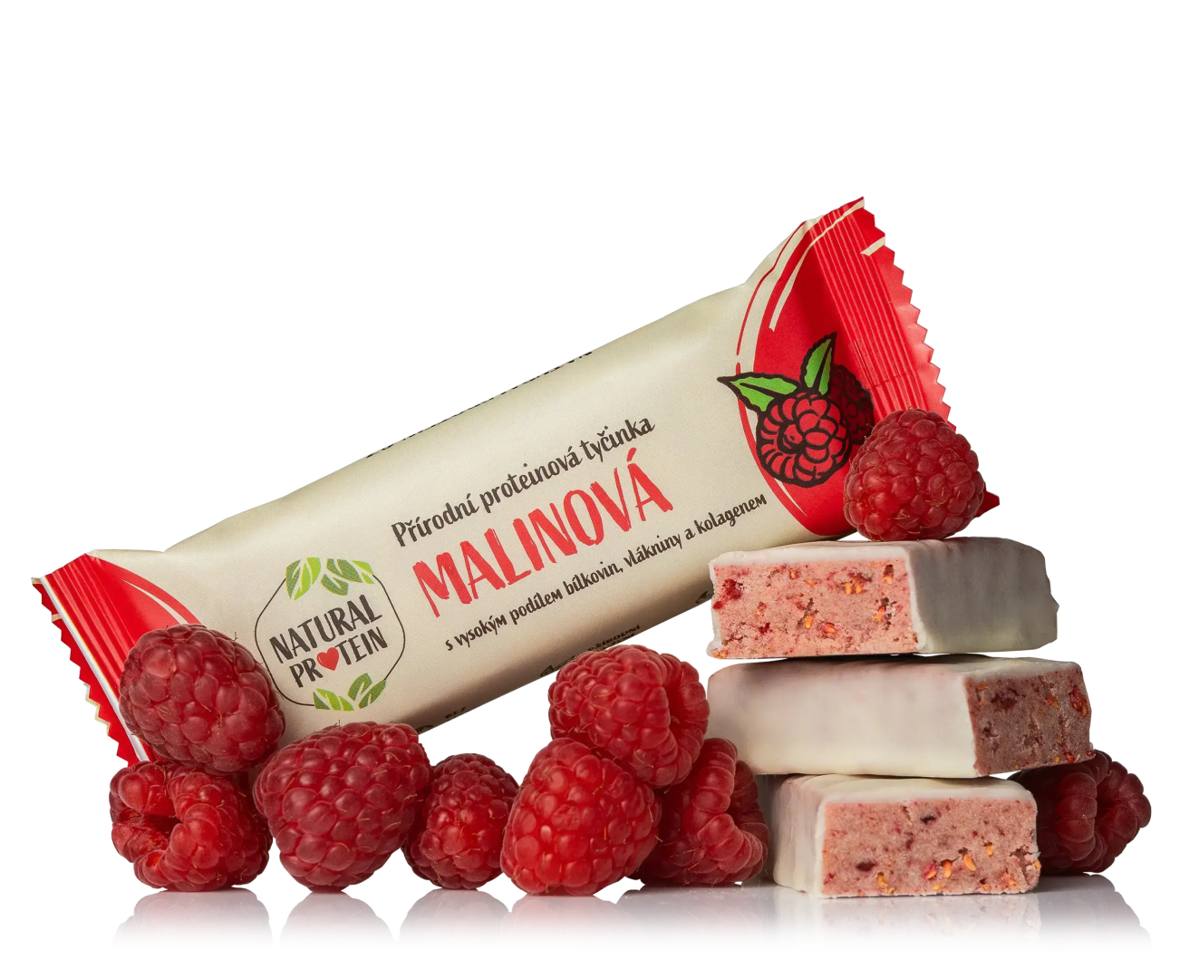 NaturalProtein Proteinová tyčinka s kolagenem - Malinová Letní akce