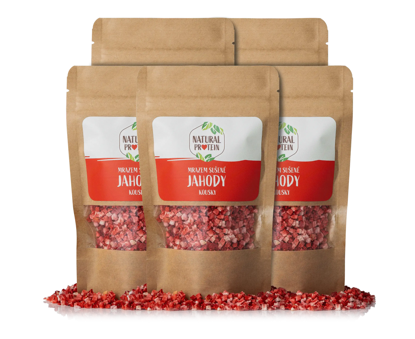 NaturalProtein Mrazom sušené jahody - kúsky 5 kusov