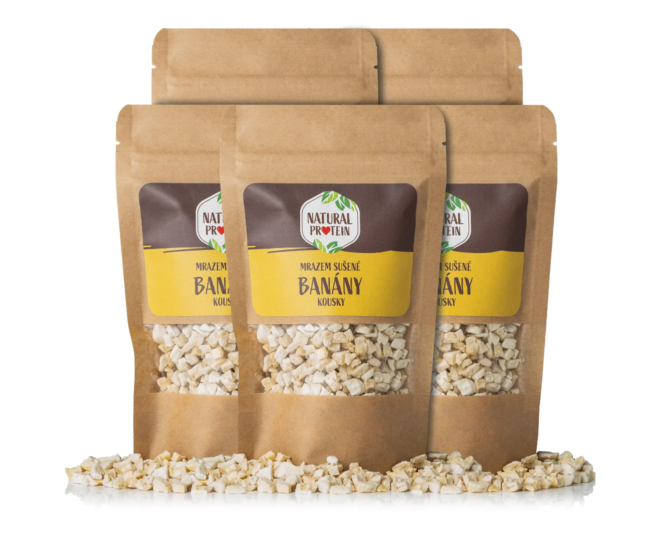 NaturalProtein Mrazom sušené banány - kúsky 5 kusov