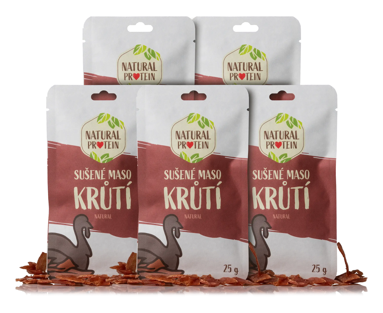 NaturalProtein Sušené mäso - morčacie 5 kusov