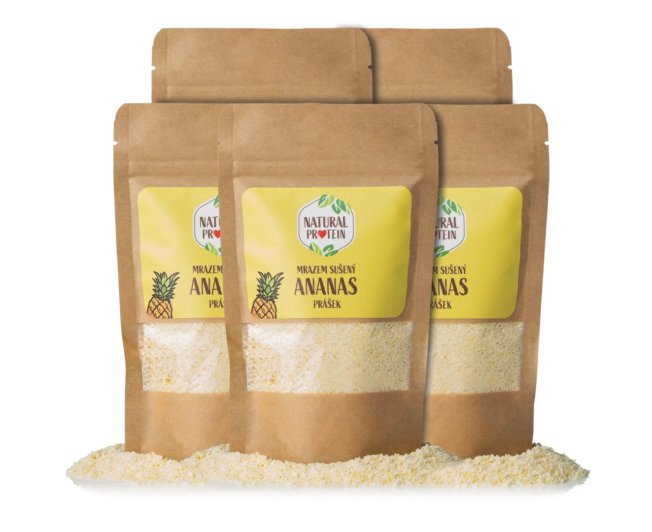 NaturalProtein Mrazom sušený ananas - prášok 5 kusov
