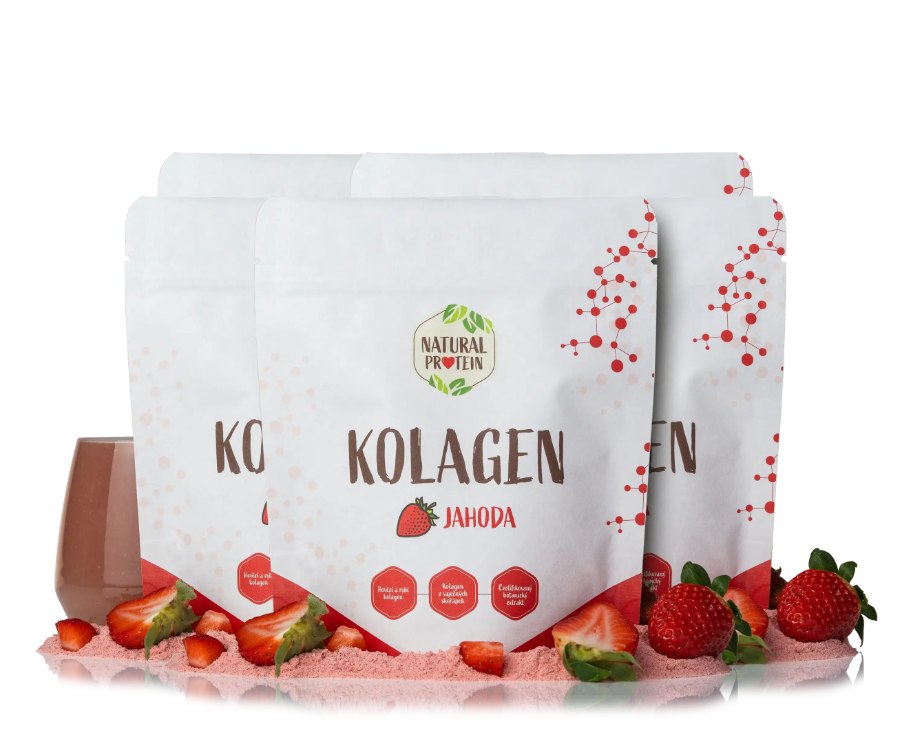 NaturalProtein Kolagén - Jahoda 5 kusov